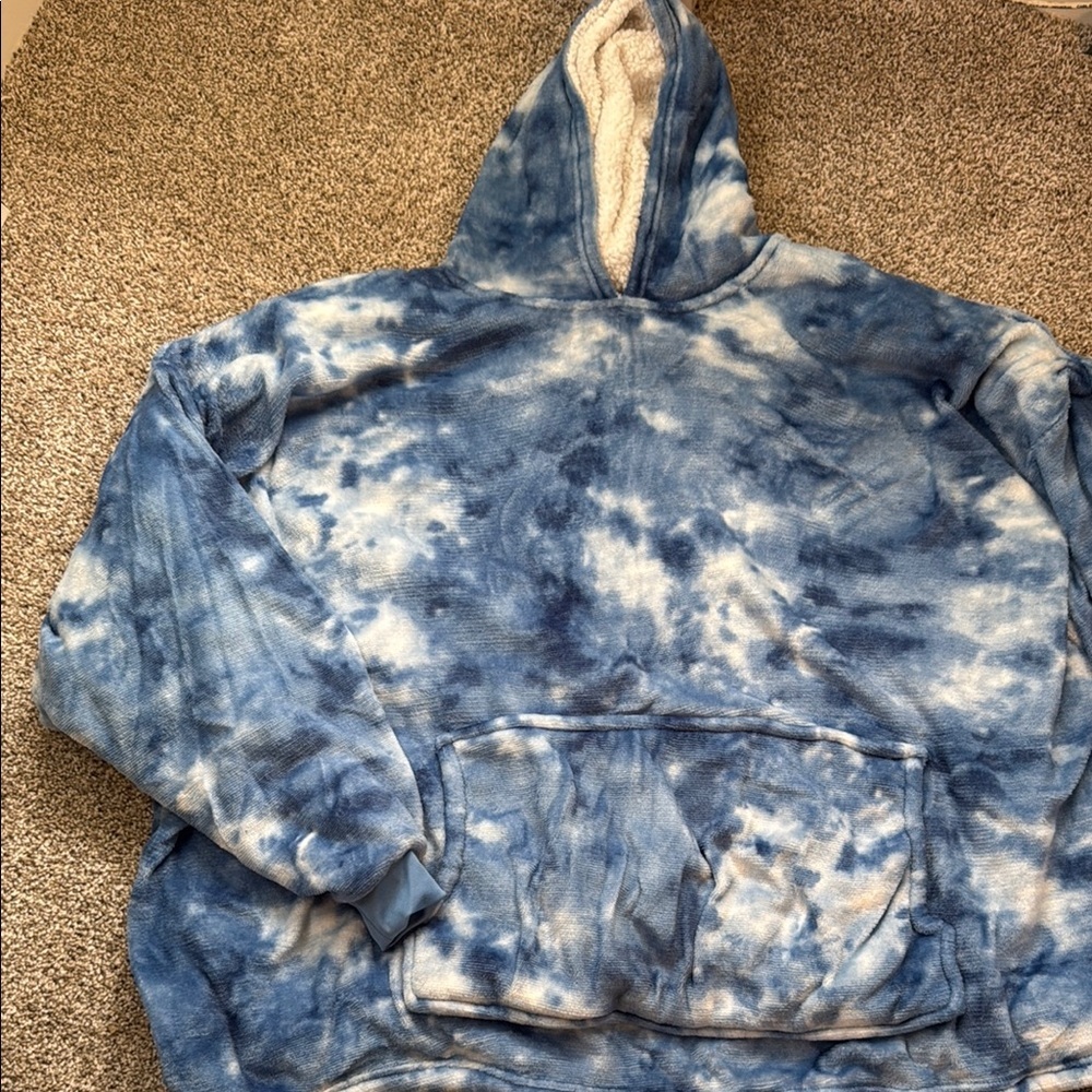 Blue Tie-Dye Huggle Hoodie